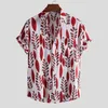 camicia di lino a maniche corte da uomo estate 2022 floreale allentato casual allentato camicia etnica hawaiana da uomo