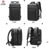 SWISS MILITARY New Travel Men Business School Expandable USB Bag Large Capacity 17 Laptop Waterproof Backpack