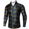 Paars Groen Geel Paisley Shirts voor Mannen Zijde Polyster Lg Mouw Luxe Tuxedo Dr Shirt Bruiloft Mannen Kleding d4xY #