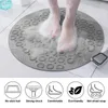 Bath Mats PVC Suction Cup Bathroom Carpet Foot Brush Floor Drainage Shower Mat Round Non-slip Massage Pad