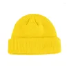 Berets Unisex Herbst Winter Solide Acryl Verlängert Melone Peel Beanies Hut Für Frauen Männer Doppel Nadel Outdoor Warme Kalte Kappen YC4