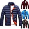 M-5XL新しいメンズ冬の濃厚なジャケットスタンド暖かさとCtrastの色の短いジャケットスリムフィッティングと汎用性の高いJac G0el＃のためのネックジッパー