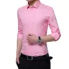 Chemises à manches LG masculines blanches Single Coute carrée de la couche formelle Men Fi Slim Camisa Chemise Z7DU #