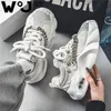 Denim blue cloth shoes new Air Cushion thick soled dad shoes trendy sports leisure shoes designer banquet formal shoes size 39-44