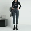 Dames jeans hoge taille Harlan denim vrouwelijke negende volledige dad -broek vrouwen losse veelzijdige mode -broek