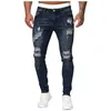 Jeans skinny déchiré Fi Street Style Hommes Vintage W Solid Denim Pantalon Hommes Casual Slim Fit Crayon Denim Pantalon Vente Chaude 71xy #