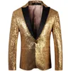 Fi Men Sequin Suit Ceket Siyah / Altın / Kırmızı Erkekler Lüks Tek Göğüslü Balo Partisi Dr Blazers Coats T1PS#