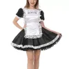Sissy Satin Short Sleeve A-Line Lolita Maid Dr Evening Party Princ Peter Pan Collar Apr Maid Skater Dr Fancy Cosplay 86mv#