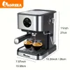 IAGREEA Espresso Hine 20 bar, 1,5 l/50 oz, touch screen digitale, vaporiera, pausa automatica produzione casalinga, cappuccinatore - 1050 W