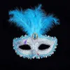 Mezza maschera da donna, forniture di piume con diamanti, feste natalizie, decorazioni in maschera