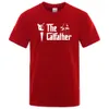Catfather Cat Baskı Erkek Tees Gömlekleri Crewneck Marka Giysileri Sıradan büyük boy tişörtlü erkek kısa kol fi t-shirt v9xd#