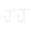 Kitchen Storage Clear Acrylic Cake Stand Holder 2 Tierd Cupcake Display Rack For Birthday Party