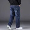 10XL Oversize Zwarte Jeans Heren Grote Maat Hoge Taille Losse Broek Man Plus Denim Blauw Mannelijke Broek 240311