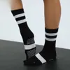 AL YOGA Women and Men's Sport Socks Spring And Autumn Cotton Mid With Multi Color Anti Slip Sports High Length Yoga Fitness Gym Socks