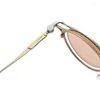 Zonnebril RG1038S Ronde clip van puur titanium Opvouwbare opklapbare extra lichte draagbare unisex handgemaakte klassieke bril