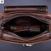 BULLCAPTAIN Crazy Horse Leather Male Waist Pack Phone Pouch Bags Bag Mens Small Chest Shoulder Belt Back YB075 240326