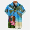 Sommer Hawaiian Shirts für Männer 3D-Druck Seaside Beach Vacati Shirt Tops Kurzarm Casual Herren Bluse Camisas i1Gu #