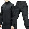 Intruder Tactische Set Mannen Militaire Multi-pocket Combat Lg Mouw T-shirt Outdoor Slijtvaste Cargo Broek Leger ademend Pak f4Mk #