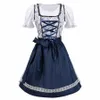 donne Plus Size Dr collo quadrato aprile per bavarese Oktoberfest Girl Costume Fr Bow Decorare Dr per la festa della birra tedesca K9PD #