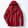 冬の下のジャケットコートメンズFI 2 in 1アウトウェア厚い温かいフード付きパーカーパッチワークウインドブレーカー屋外コート65HY＃