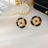 Orecchini a bottone Moda Elegante Cerchio geometrico Semplice Perla in rilievo Retro Corte Accessori femminili personalizzati
