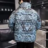 2022 Winter Neue Männer Harajuku Graffiti Druck Parkas Lose Streetwear Puffer Jacken Männlichen Fi Verdicken Warme Cott Kleidung M043 #