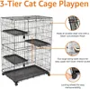Cat Carriers House Outdoor Foldable Cage Game Fence Box Flat Noodles Kennel Large Three-layer Durable