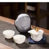 TeAware Setleri Seramik Çay Seti Bir Pot İki Bardak Taşınabilir Seyahat Yapımı Ekipman Aksesuarları Çay Teapot Teapup