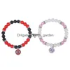 Con cuentas 2 unids / set Pulsera de cuentas de distancia magnética Pareja Amantes del corazón minimalista Pulseras de amistad a juego para mujeres Drop Dhgarden Dhdif