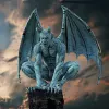 Sculptures rétro gargouille résine Statue fantôme démon ange ailes chauve-souris monstre Sculpture créative maison jardin décoration nouveau