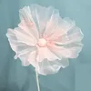 Dekoratif Çiçekler 1pc Gazlı Çiçek 19.7in Çapı Yumuşak Parlak Renkler Düğün Pografi Ailesi için Işık Yeniden Kullanılabilir El İşçili Organze