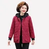 Otoño Invierno Señora de mediana edad con capucha Chaqueta corta Mujer Slim Plus Cmere Abrigo cálido Madre Casual Wam Coat U1qb #