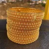 Bangle 4pcs Dubai Bangles For Women Gold Color Islam Middle East 24k Ethiopian Bracelets Wedding Jewelry African Gifts260h