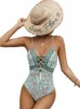 Peachtan Vintage One-Piece Swimsuit Women 2023 Tryck Badkläder Koreansk stil Sexig strandkläder Casual Bathing Suit Mokini Summer O3E6#