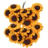 Fiori decorativi 100pcs piccola carta artificiale girasole bouquet girasoli decorazioni per bouquet di farfalle