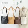 Bag Bucket Pure Color Pu Soft Leather Simple One-Shulder Two-in-One Female Casual Retro stor kapacitet Fashion Messenger