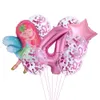 8pcs/zestaw różowy numer balon mała bajka folia folia ballon konfetti globos dla dzieci dziewczyny