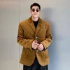 Autumn New Blazer Men Big Butt Vintage Casual Veet Suede Suit Dr Jacket Male Korean Streetwear Blazer Coat Par U04M#