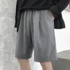 Homens Casual Shorts Cordão Macio Masculino Verão Respirável Correndo Na Altura Do Joelho Calças Oversize Sólidos Baggy Bolso-calças Hombre T2nm #