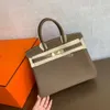 Togo Pelle bovina Modello alto Berkins Fibbia Capacità Borse Lychee Designer Strato superiore Borsa in pelle 2024 Borsa grande Donna 25 cm Classico WSMH