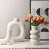 Vases Simple couleur unie vase en céramique style nordique arrangement de fleurs art abstrait salon table décor à la maison usage domestique