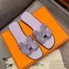 Designer Slippers Hot selling Sky Star Water Diamond for Women 2024 High Edition Precision Packaging Candy Color External Wear Flat Bottom C46D