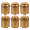 Botellas de almacenamiento 6 PCS Tarro de bote de grano de café con tapa Metal Alimentos secos Suministros de cocina de hierro