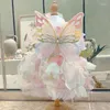 Vêtements de chien papillon princesse robe vêtements pour animaux de compagnie vêtements doux chiens super petit mignon chihuahua imprimé doux été rose fille mascottes