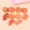 Miniaturen 100 Stück Kawaii Simulation Lebensmittel Flatback Harz Cabochon Hamburger Hot Dogs Brot DIY Scrapbooking für Mini-Küchenzubehör