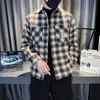 Autumn New Korean Mäns Slim-Fit Single-Breasted Plaid Jacket Male Youth Fi Brand Casual LG-ärmad Lapel Jacket M-2XL 91UW#