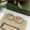 Stud Letter Circle Vintage Pearl G Gold Earrings Fashion Temperament Sieraden Merkontwerper oorbellen