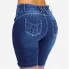 2024 летние новые женские джинсовые узкие шорты с высокой талией, эластичные облегающие джинсы, узкие шорты, эластичные короткие джинсы до колена c2Ts #