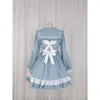 Dolce e carino Lolita Gonna Cameriera Apr Costume Cosplay Cameriera Giapponese Navy Collare Lg Manica Outfit Abbigliamento X7or #