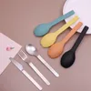 Scoops da tè da 4 pezzi cucchiaio a forcella per coltene set da pranzo in acciaio inossidabile per pranzo con gli accessori da cucina portatile portatile